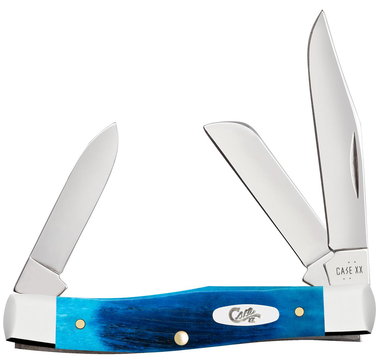 Case XX Medium Stockman Sawcut Caribbean Blue Bone 25579 Stainless