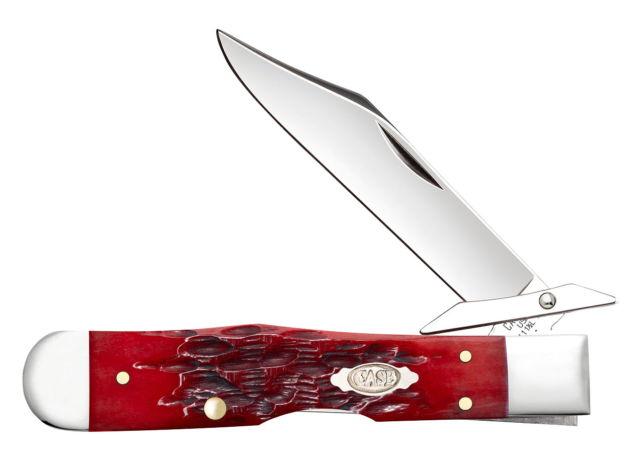 Case XX Cheetah Cub Peach Seed Jig Dark Red Bone 31943 Carbon