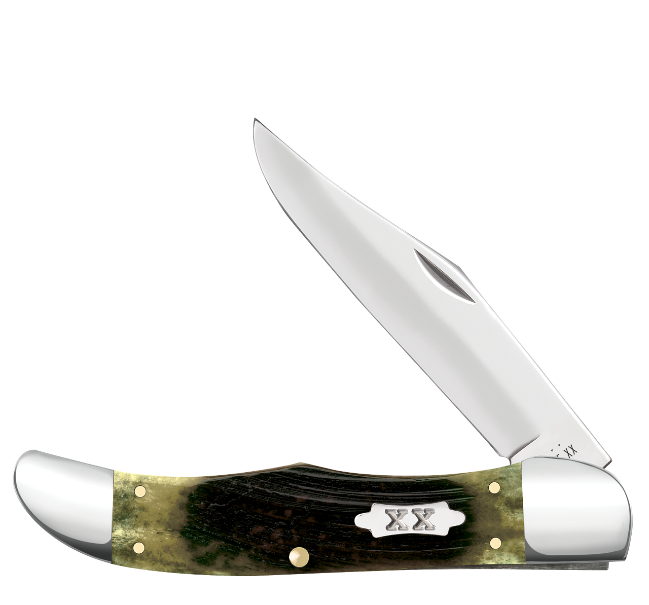 Case xx Folding Hunter Sawcut Olive Green Bone 39234