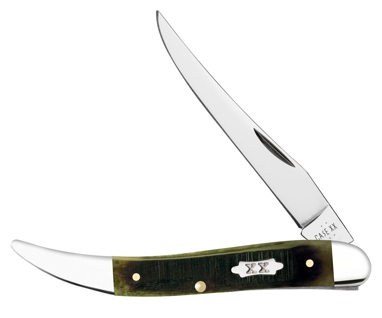Case xx Medium Toothpick Sawcut Olive Green Bone 39235 Stainless