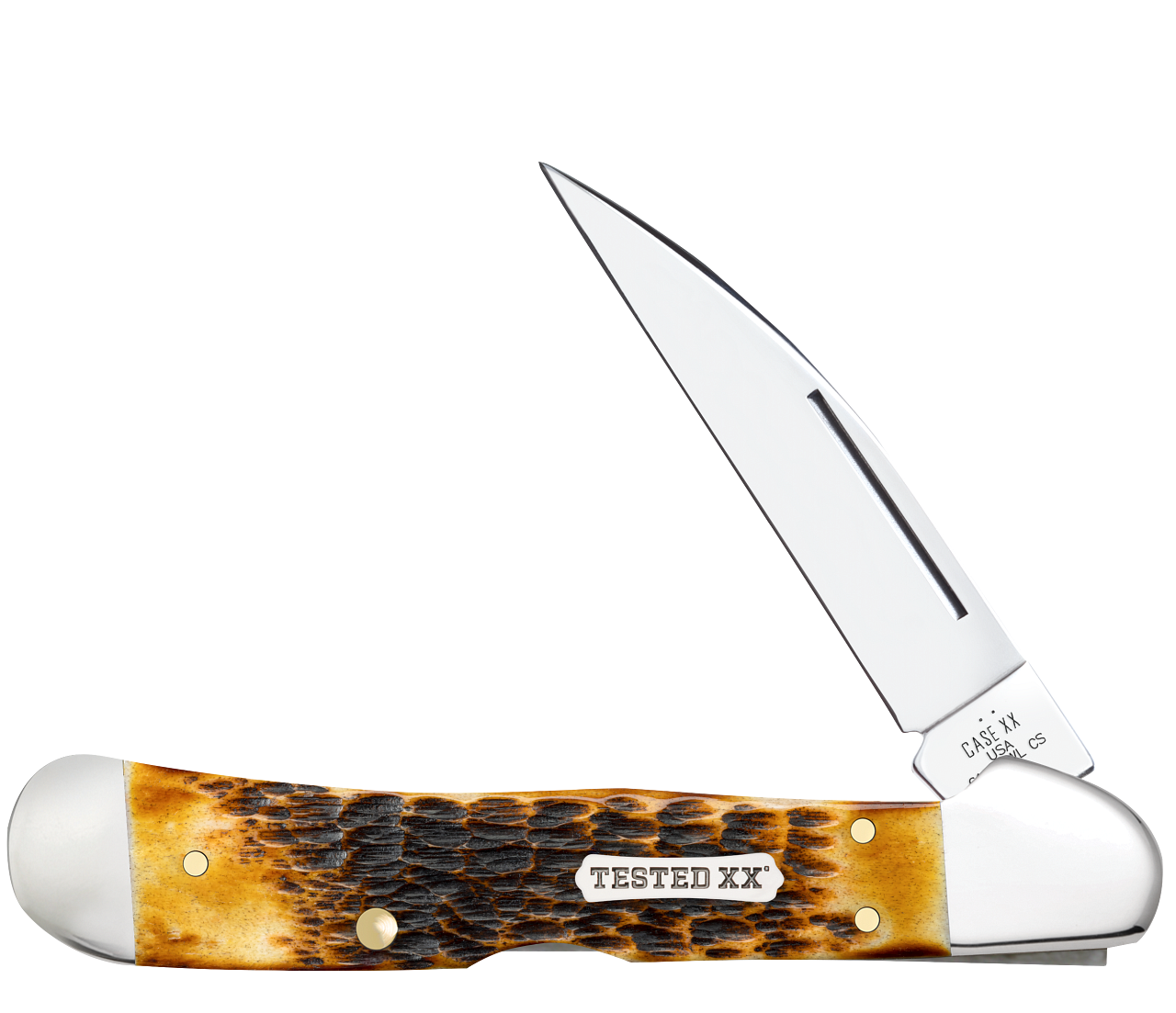 Case XX Copperlock Jig Burnt Amber Bone 51392 Carbon Steel