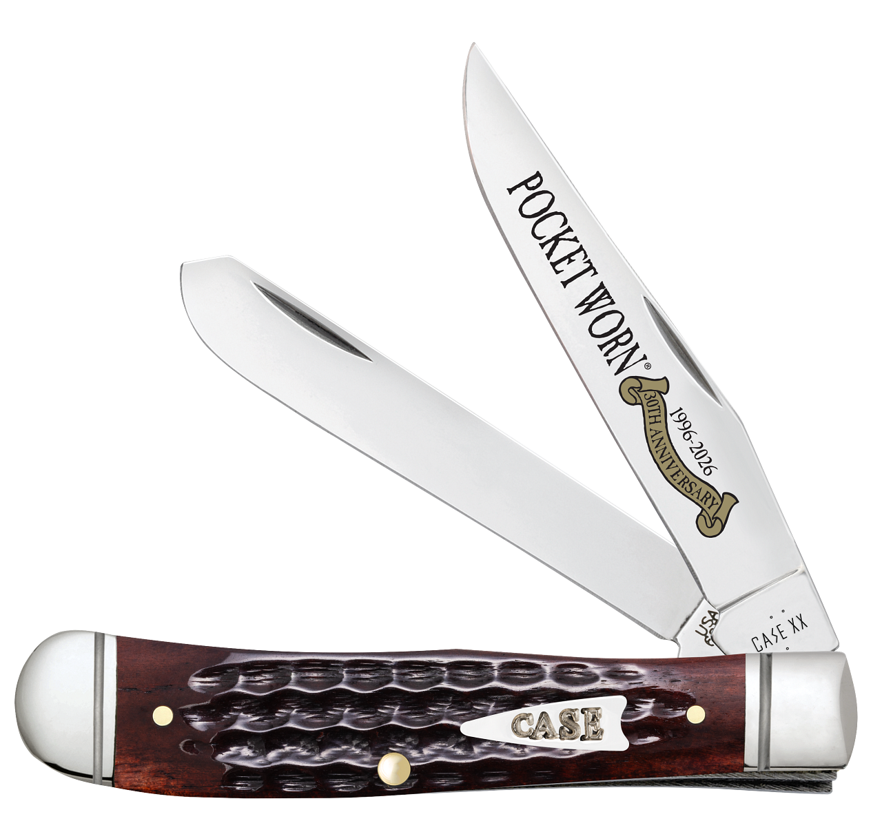 Case XX Mini Trapper Pocketworn 30th Mahogany Bone 55231 Stainless