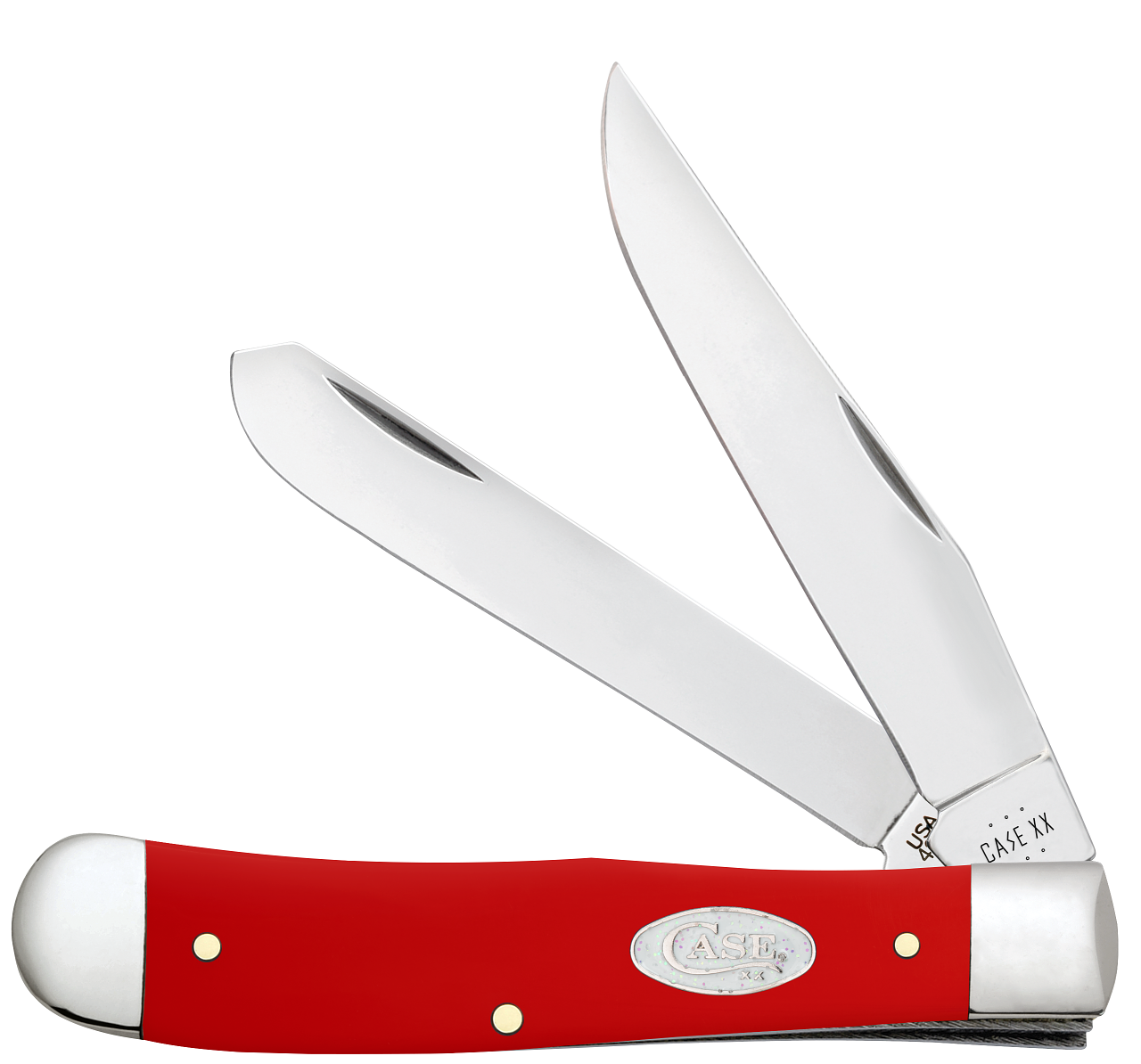 Case XX Trapper 56980 White SparXX Red Delrin Stainless Steel