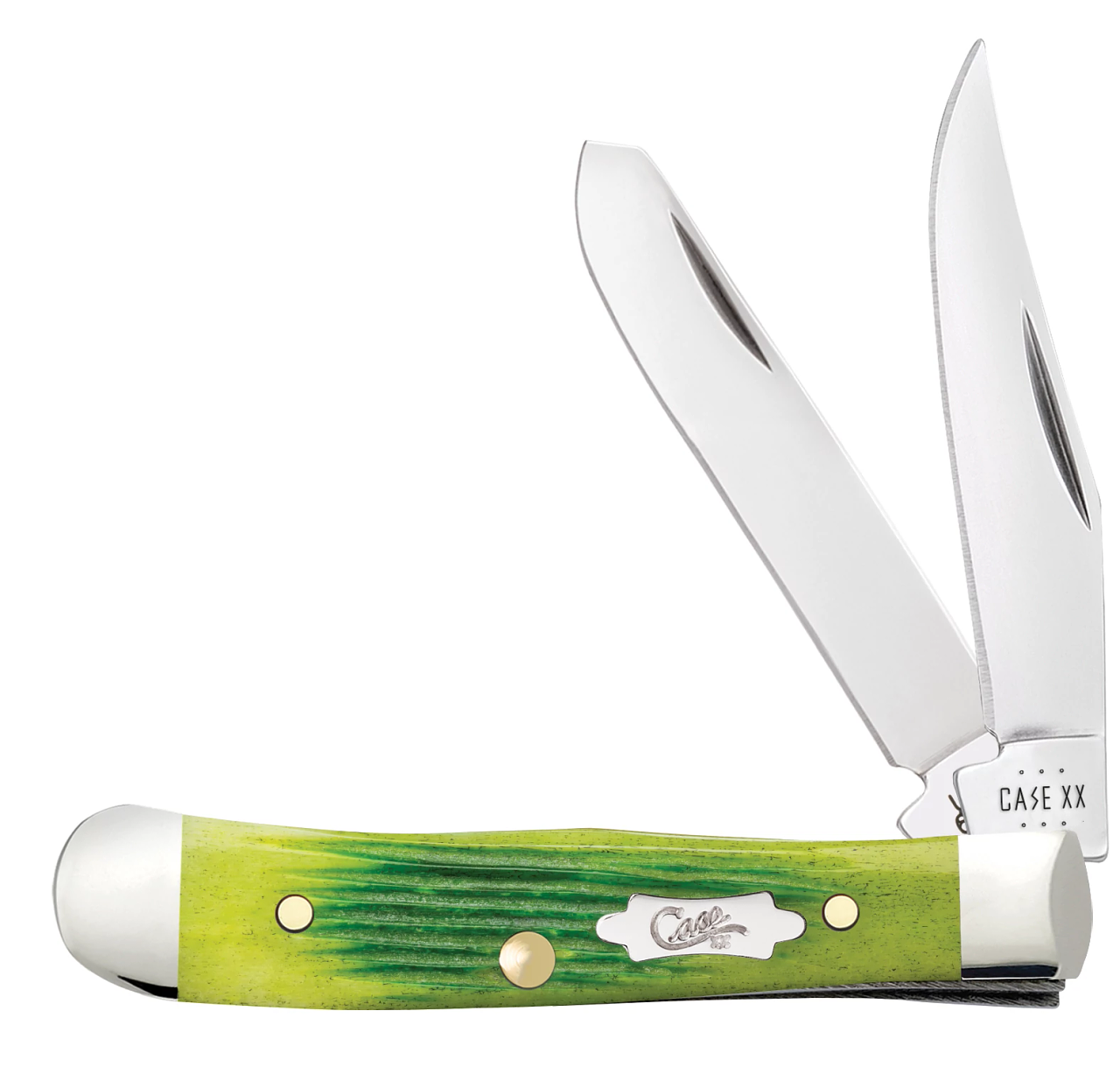 Case XX Tiny Trapper 61046 Barnboard Jig Lime Green Bone Stainless Steel  Pocket Knife - CA61046 | 61046