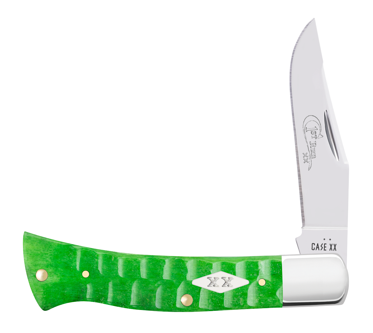 Case XX Axe Handle 1st Run Gator Jig Bright Green Bone 81445