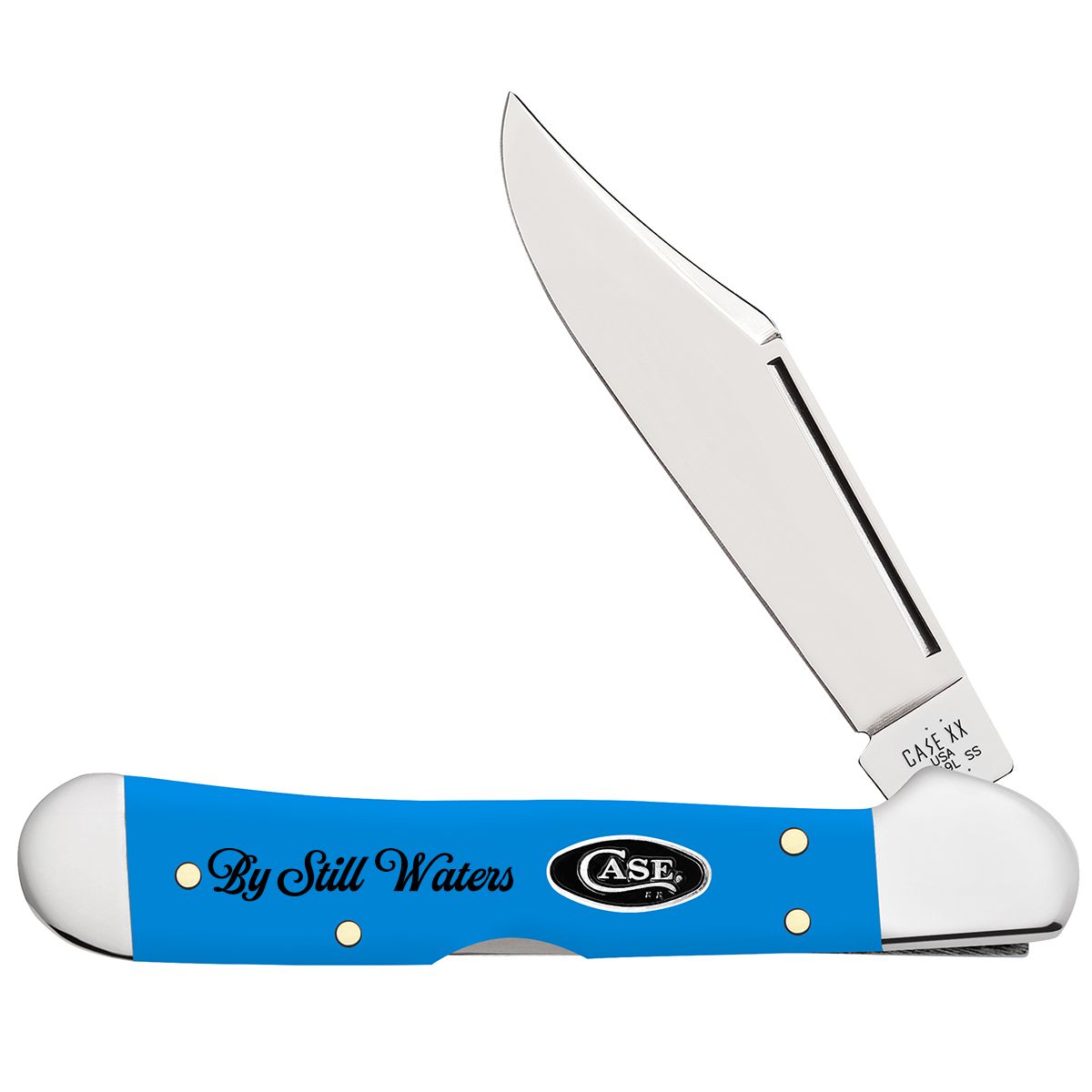 Case XX Mini Copperlock Light Blue Synthetic Stainless Pocket