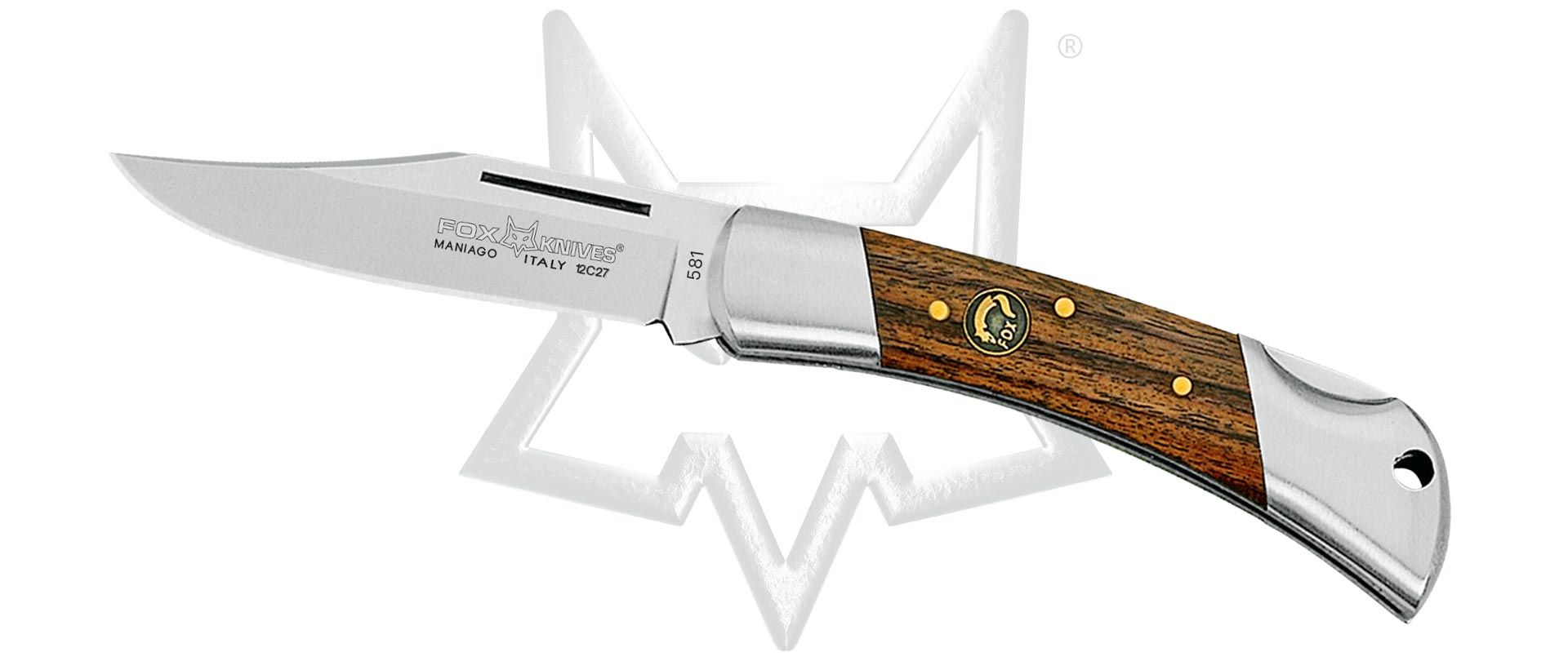 Fox Win Lockback 581 440 Stainless Steel & Palisander Wood Pocket