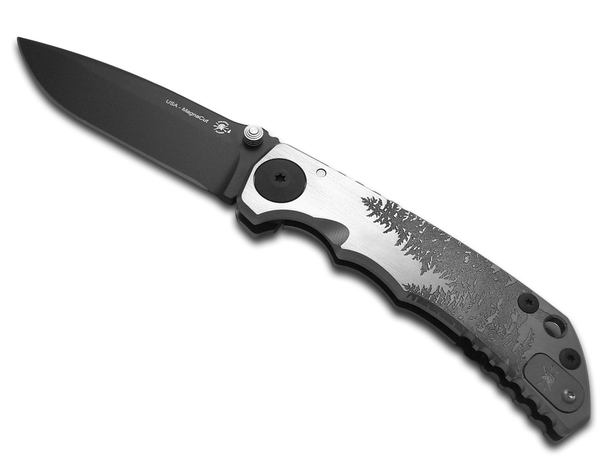 SPARTAN BLADES Harsey Folder SF5 Fir Trees Titanium Black CPM