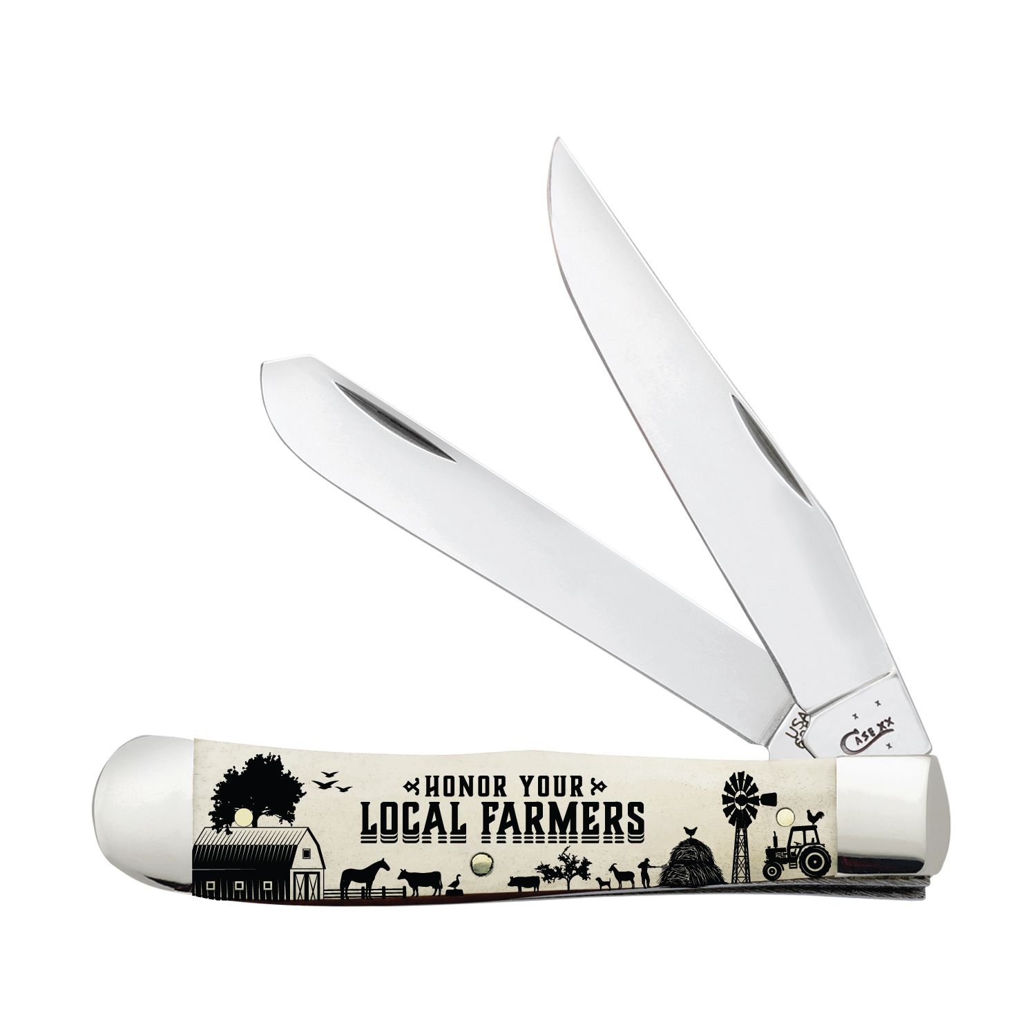 Case XX Trapper 'Honor Your Local Farmers' Natural Bone AWTC54HF