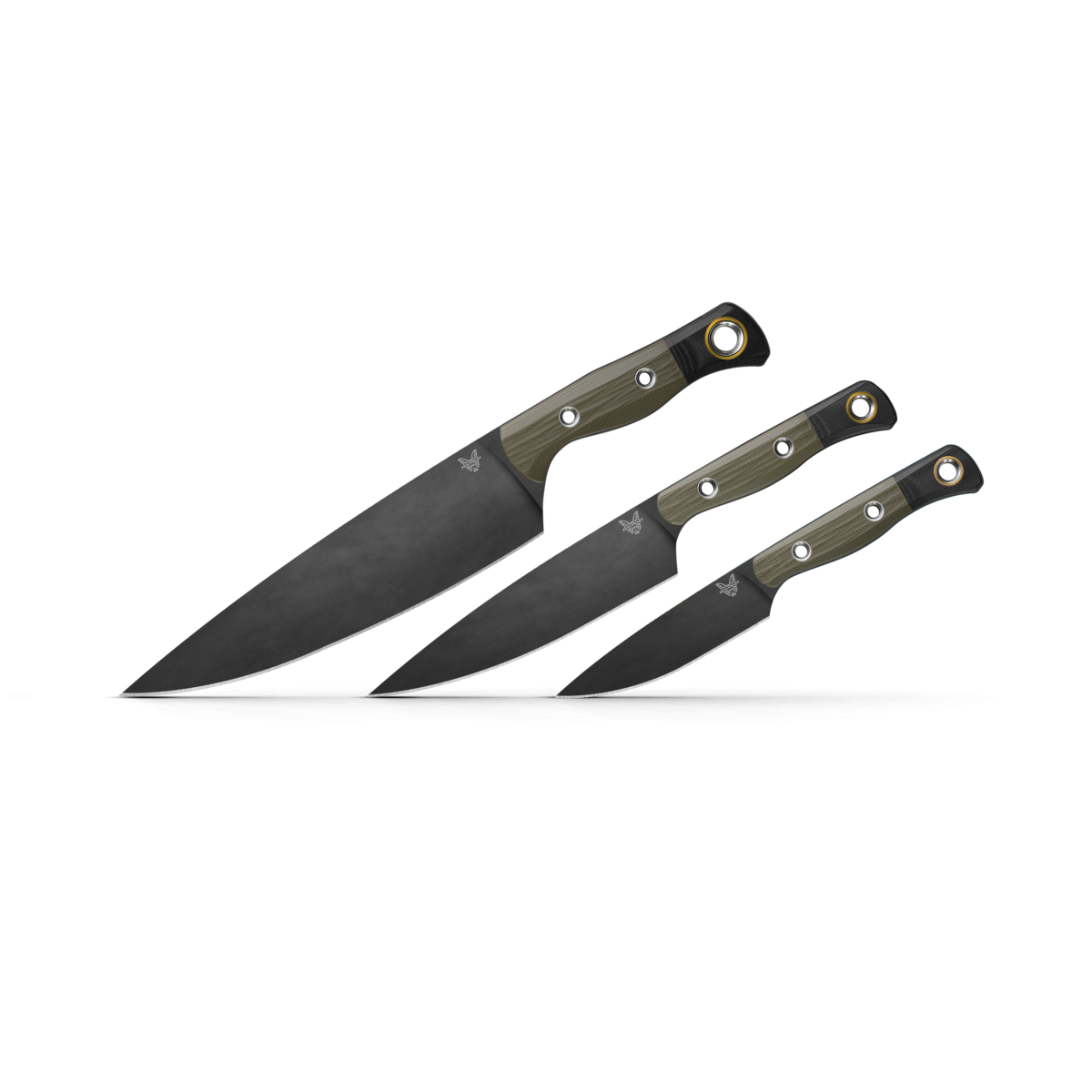 Benchmade Kitchen Cutlery 3-Knife Set 4000BK-01 OD Green G10 Black CPM-154  Steel - BM4000BK-01