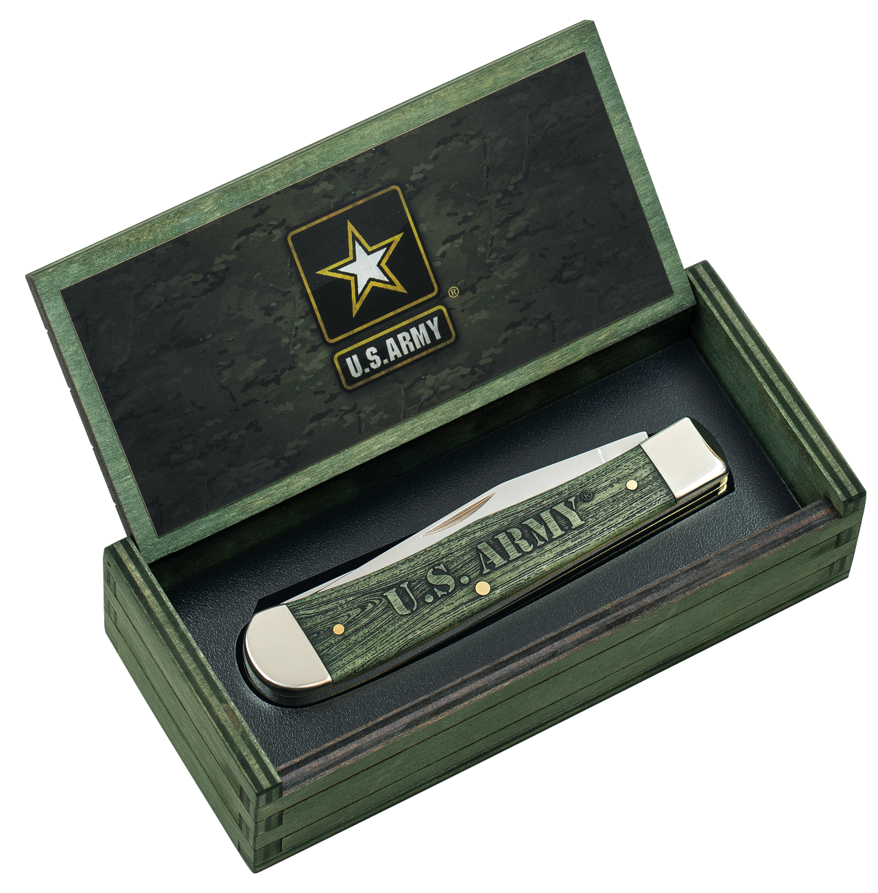 Case XX Trapper U.S. Army Green-wash Bone Stainless 15035 Pocket