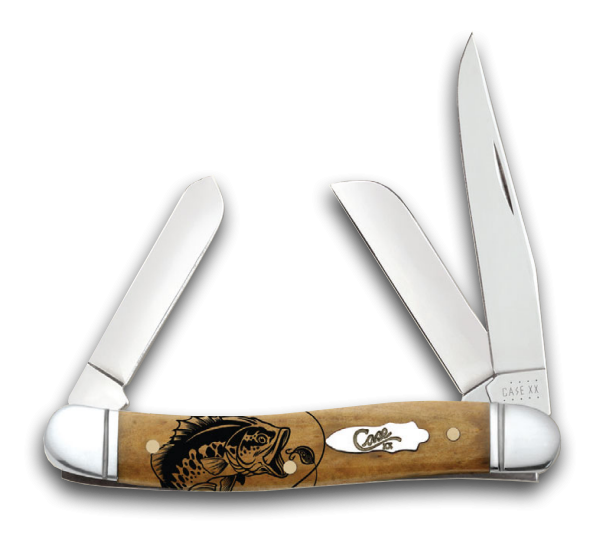 Case XX Medium Stockman Bass Fishing Antique Bone Stainless Pocket