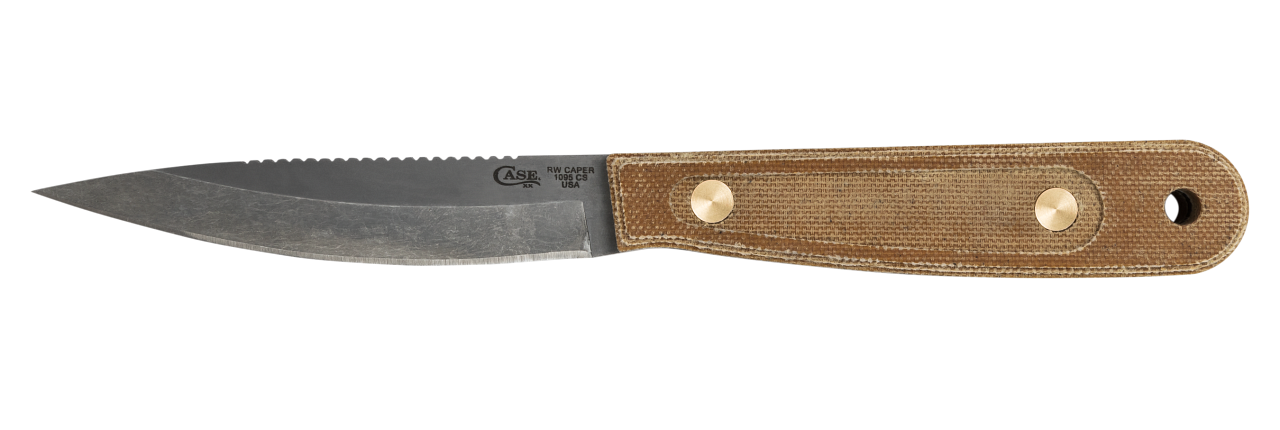 Case XX RW Caper Roland Welker Tan Micarta Carbon Steel 50629