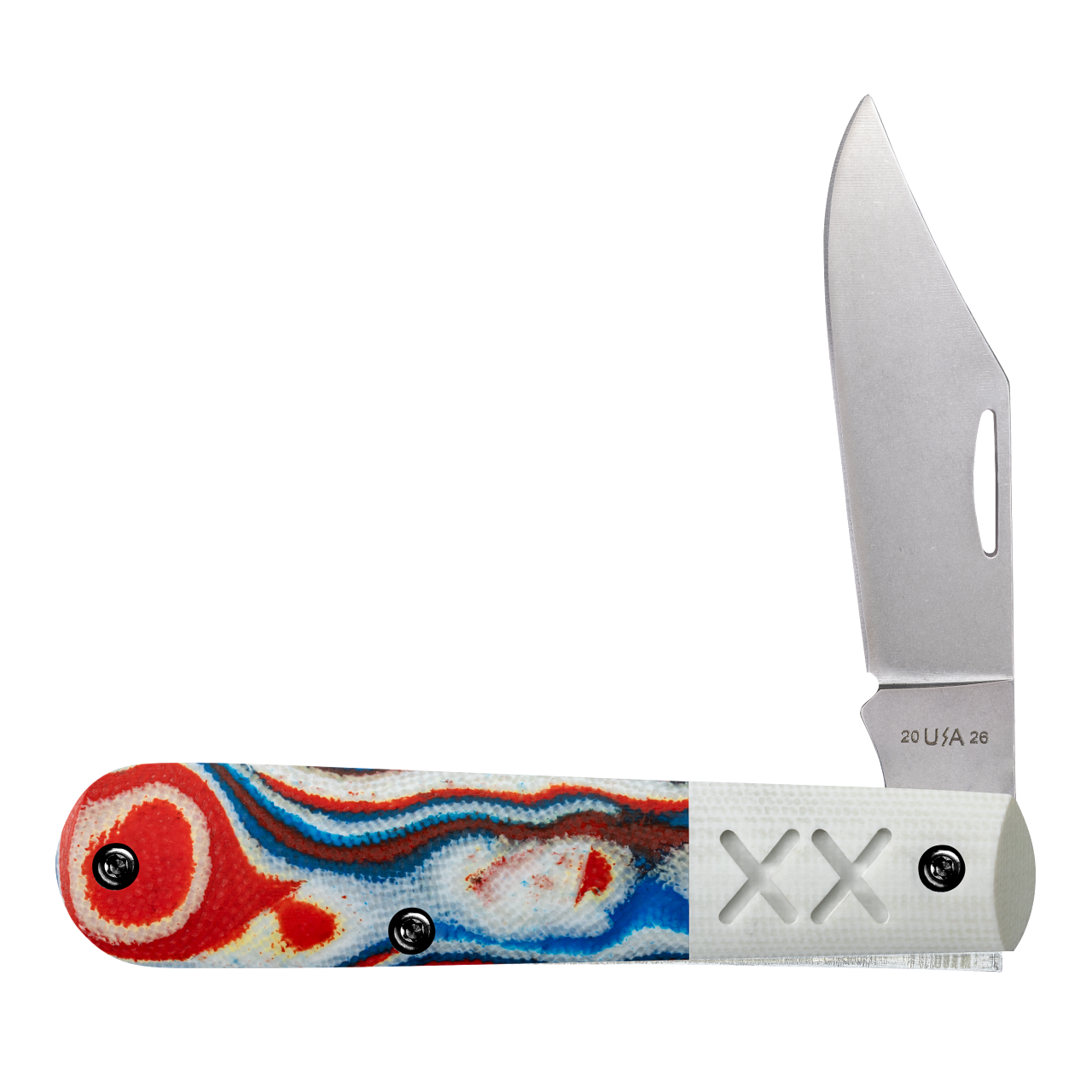 ロッド outlaw OverDose ARKnights76H+ Case XX Barlow XR Crossroads Red, White & Blue Burl G-10 S35VN
