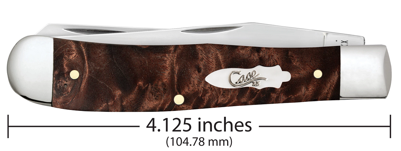 Case XX Trapper 64060 Smooth Brown Maple Burl Wood Stainless Pocket Knife -  CA64060 | 64060