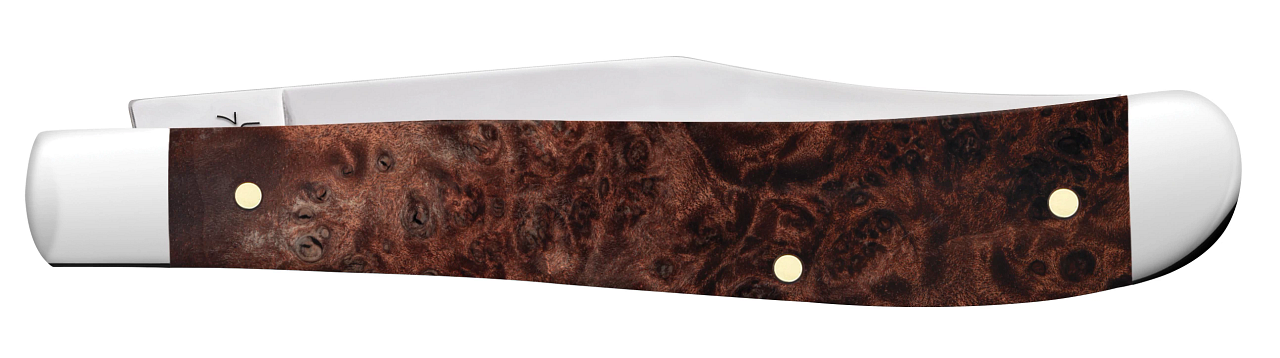 Case xx Knives Maple Burl Wood Slimline Trapper Stainless 64063 Pocket Knife