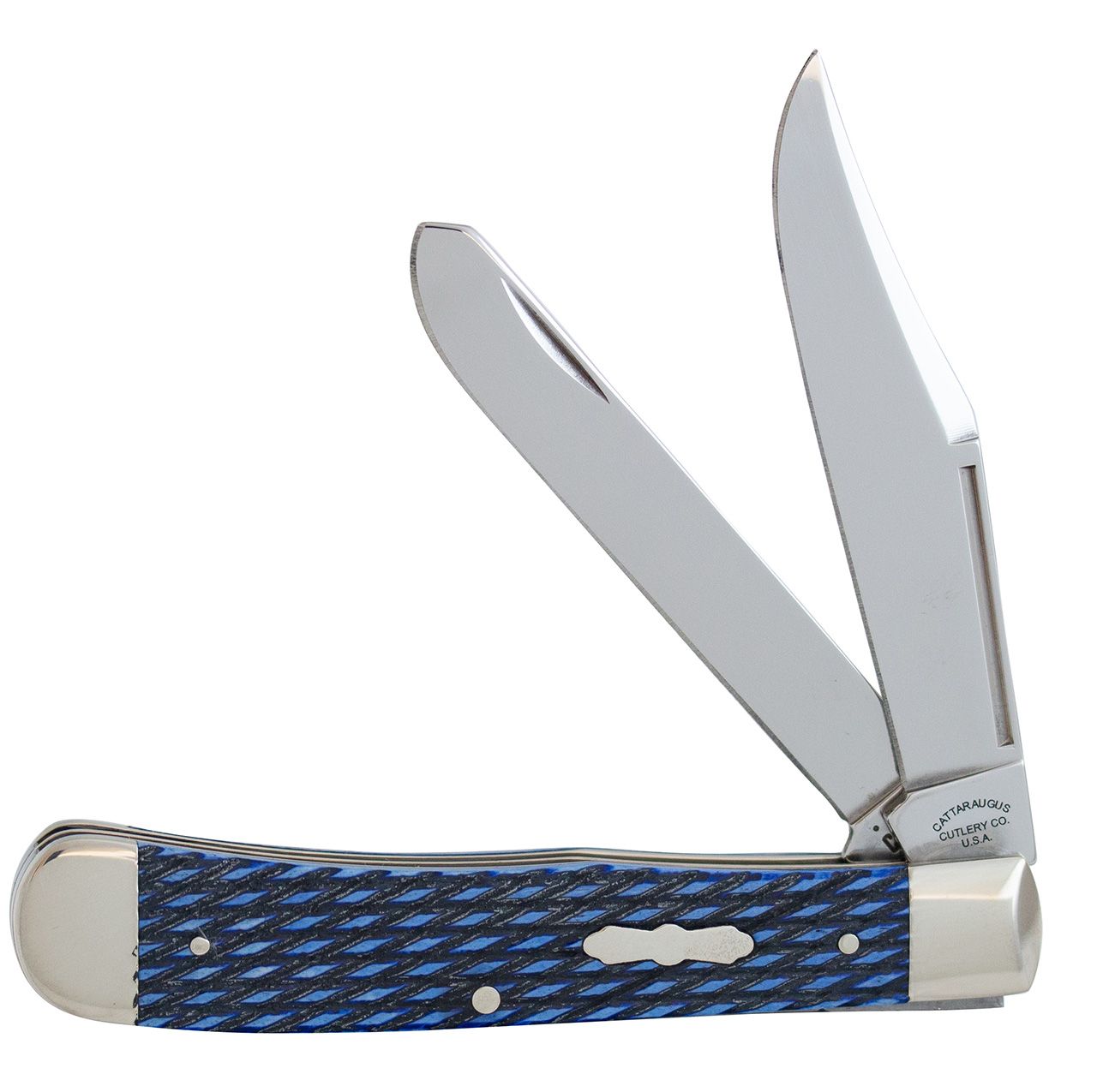 Case XX Cattaraugus Trapper Flowing Stream Blue Bone Stainless