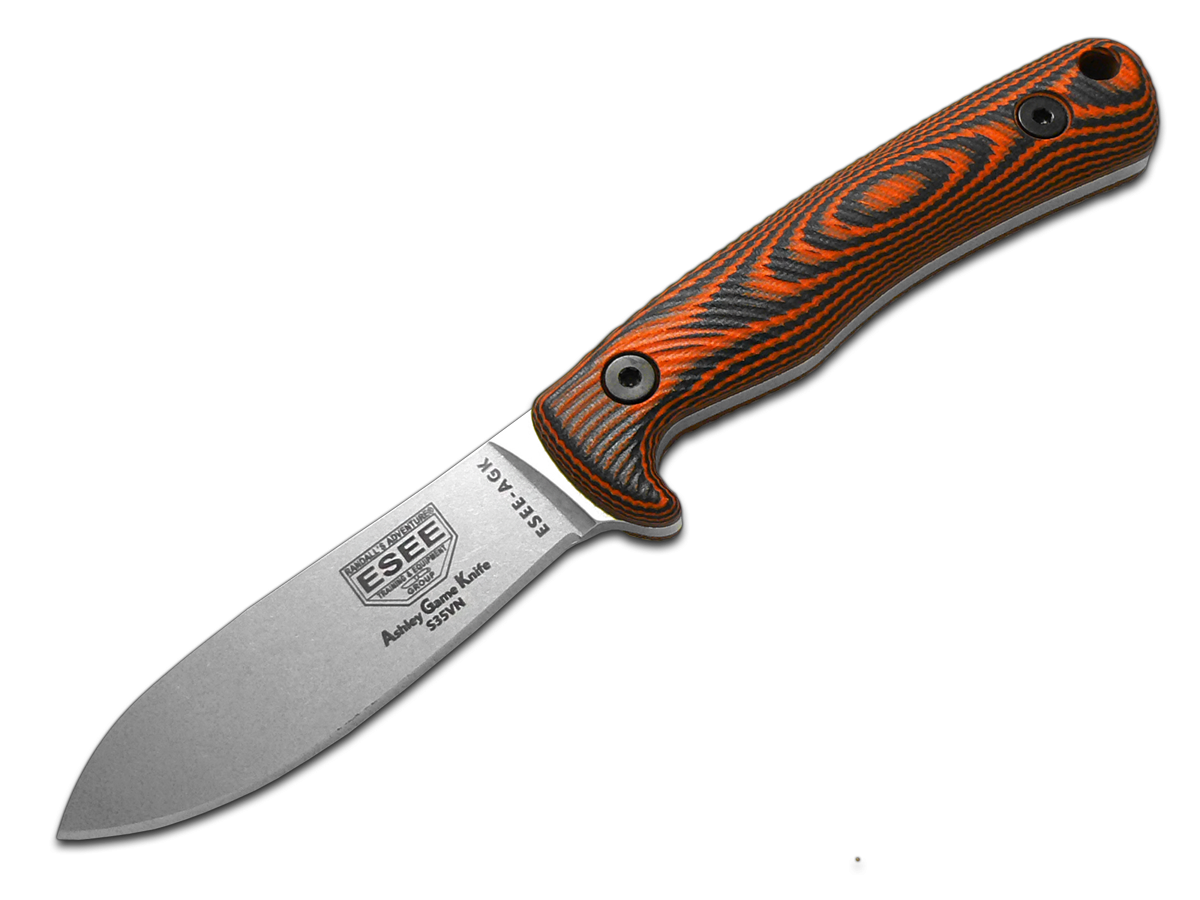 ESEE Ashley Game Knife CPM-S35VN Stainless & Orange G-10 Fixed