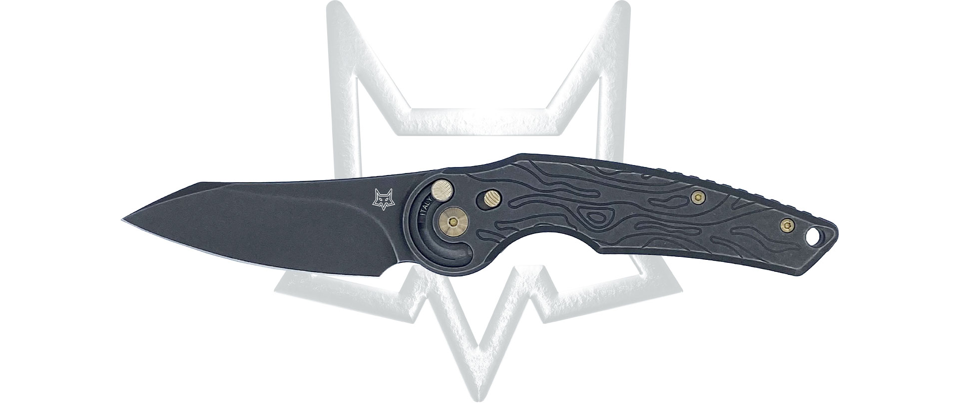 Fox Jupiter Button Lock FX-555TIBR Black Titanium PVD M390 Pocket