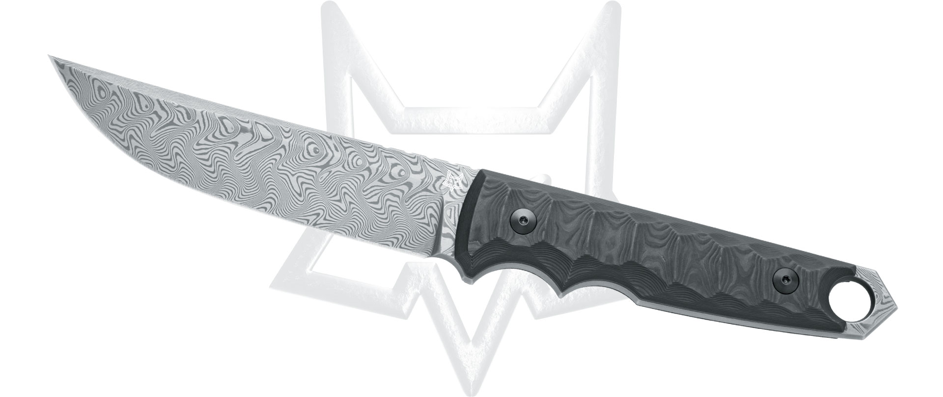 Fox RYU Fixed Blade FX-634DCFB Black Camo Carbon Fiber Herringbone