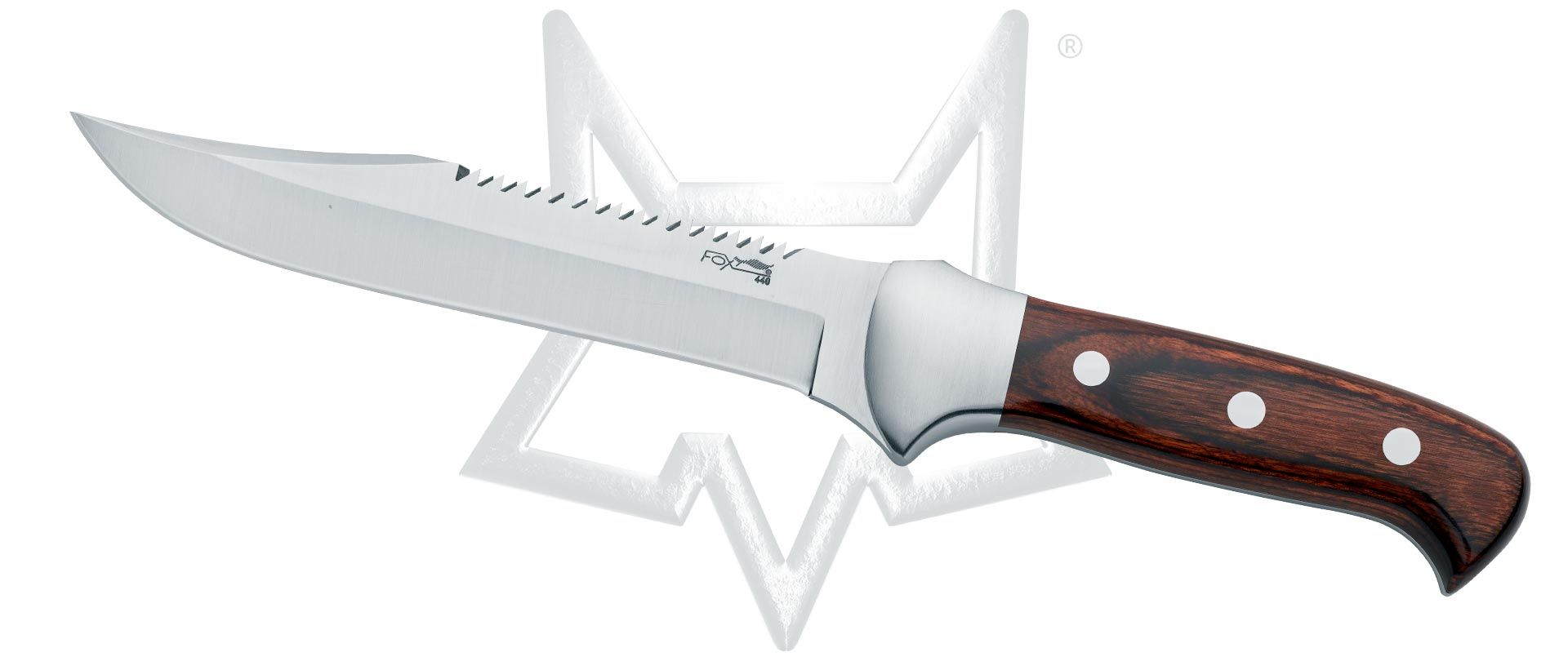 Fox Forest Collection 612 Fixed Blade Pakka Wood 440C Stainless