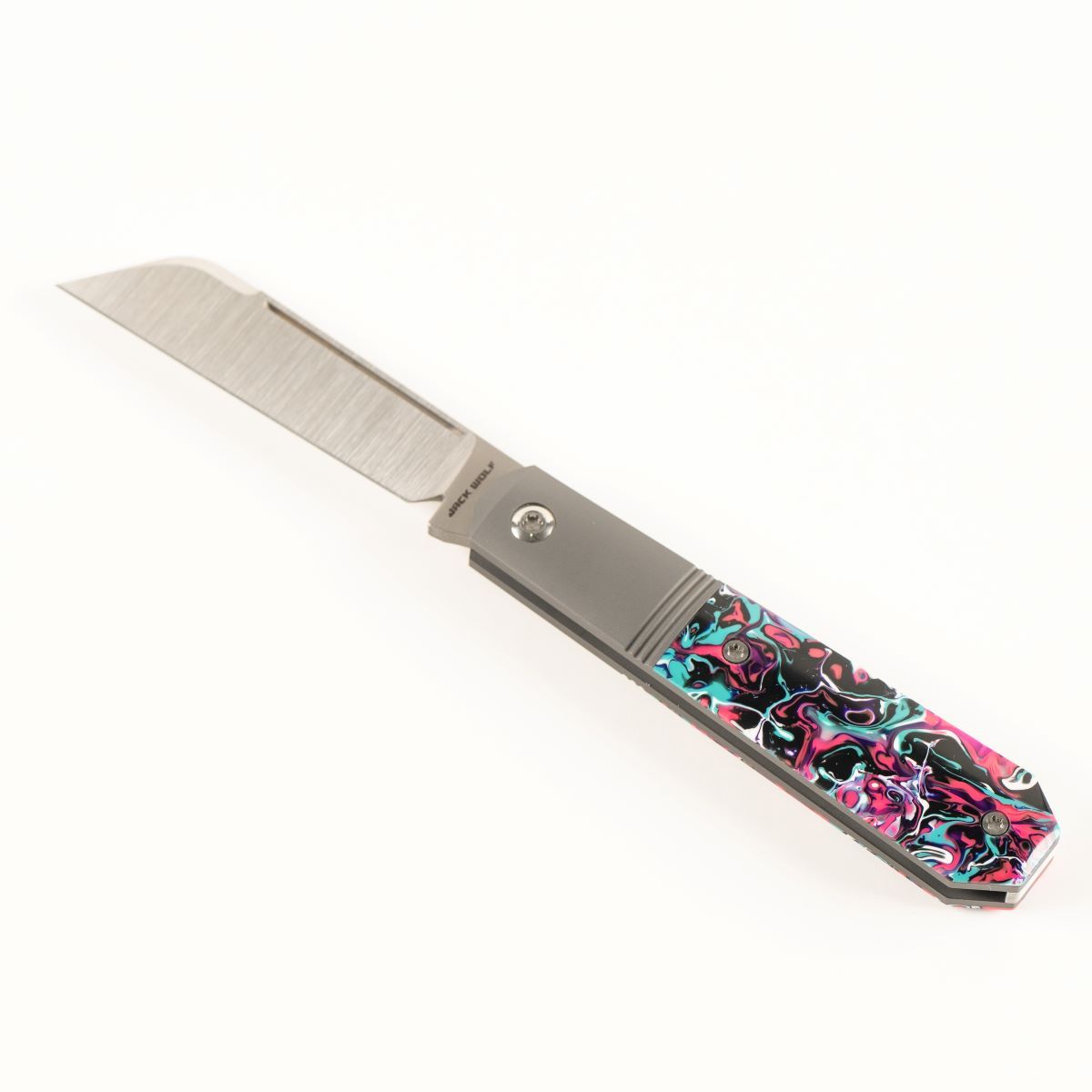 Jack Wolf Midnight Jack MIDNI-02-Kaotic Resin Belt Satin S90V Stainless  Steel Pocket Knife - JWK-MIDNI-02-KAOTIC
