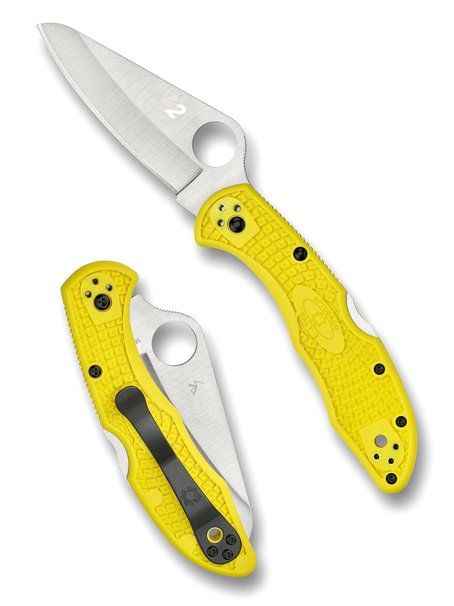 Spyderco Yellow Fiberglass Reinforced Nylon FRN Salt 2 Lockback H2