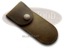 Case xx Genuine Brown Soft Leather Pocket Knife Belt Sheath 50003