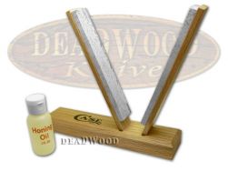 Case xx Soft Arkansas Stone & Honing Oil V-Sharpening Kit for PocketKnives 50153