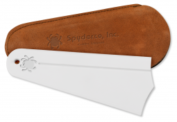 Spyderco Golden Stone Knife Sharpener Fine Grit White 308F Suede Pouch
