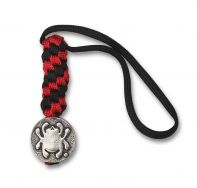 Spyderco Lanyard Black and Red Paracord Pewter Bead BEAD5LY Keychain Fob