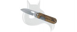 BLACK FOX Bean Gen2 Slipjoint Zebra Wood 440C Stainless BF-719ZW Pocket Knife