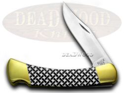 Buck 110 Folding Hunter Knife Basketweave Black Pearl Corelon 1/400 Stainless