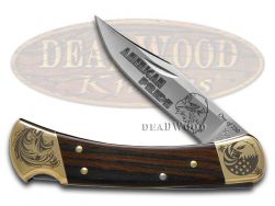 Buck 110 Folding Hunter Knife American Pride Ebony Wood 1/250 420HC Stainless