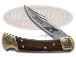 Buck 110 Folding Hunter Knife Give 'Em The Shaft Ebony Wood 1/250 Stainless