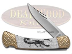 Buck 110 Folding Hunter Knife Scorpion White Pearl Corelon 1/100 Stainless