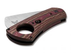 BENCHMADE Cigar Cutter 1500 Knife CPM-S30V Stainless & Red/Brown Richlite