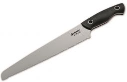Boker Tree Brand Saga Premium Kitchen Cutlery Bread Knife Black G10 440C 131481