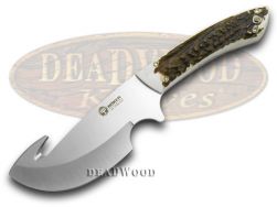 Boker Arbolito Fixed Blade Gut Hook Knife Genuine Deer Stag Stainless 02BA510HH