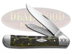 Case xx Copperhead Olive Green Bone Python Etched 1/500 Stainless Pocket Knife