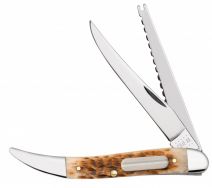 Case xx Fishing Knife Jigged Amber Bone Stainless 10726 Pocket Knives