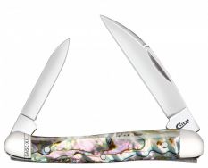 Case xx Mini Copperhead Knife Genuine Abalone Stainless Pocket Knives 12013