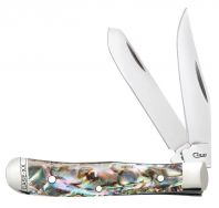 Case xx Tiny Trapper Knife Genuine Abalone Handle Stainless Pocket Knives 12018