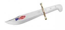 Case xx Bowie Knife Fixed Blade US Flag White Synthetic & Brass Stainless 12398