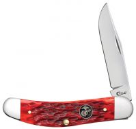 Case xx U.S. Marines Sowbelly Knife Jigged Dark Red Bone Stainless Pocket 13188