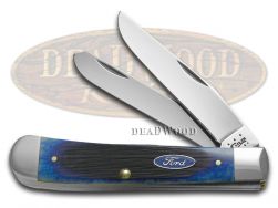 Case xx Ford Trapper Knife Blue Bone Handle Stainless Pocket Knives 14301