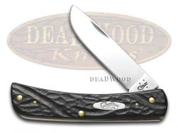 Case xx Sodbuster Knife Rough Black Delrin Series Stainless Pocket Knives 18229