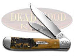 Case xx Copperhead Antique Bone Horse Etched 1/500 Stainless Pocket Knife