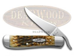 Case xx Russlock Knife Jigged Amber Bone Handle Stainless Pocket Knives 00260