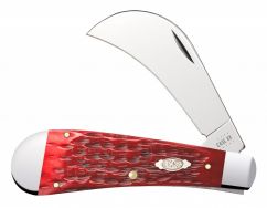 Case xx Hawkbill Knife Jigged Dark Red Bone CV Steel 31956 Pocket Knives